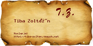 Tiba Zoltán névjegykártya